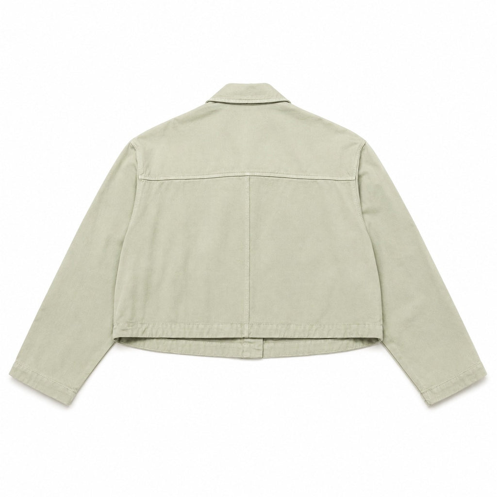 Pale Sage Cropped Utility Jacket - view 1