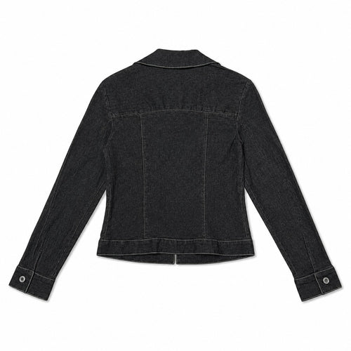 Black Textured Contrast Stitch Jacket - view 1