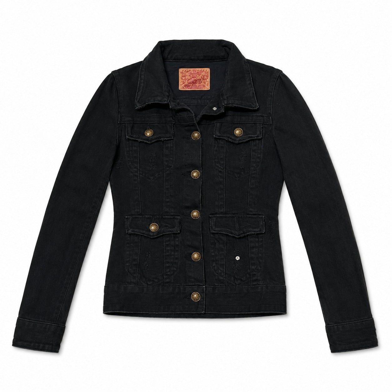 Faded Black Four Pocket Denim Jacket - view 1