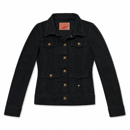 Faded Black Four Pocket Denim Jacket - view 1