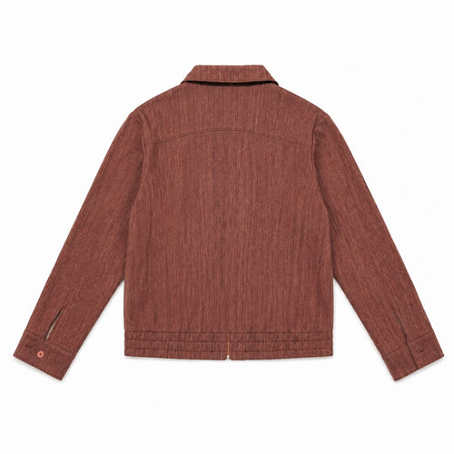 Brick Red Textured Zip Jacket - view 1