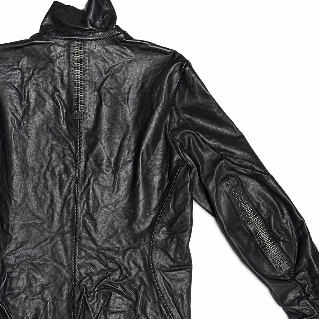 Black Tactical Crinkled Metallic Staple Jacket - view 1