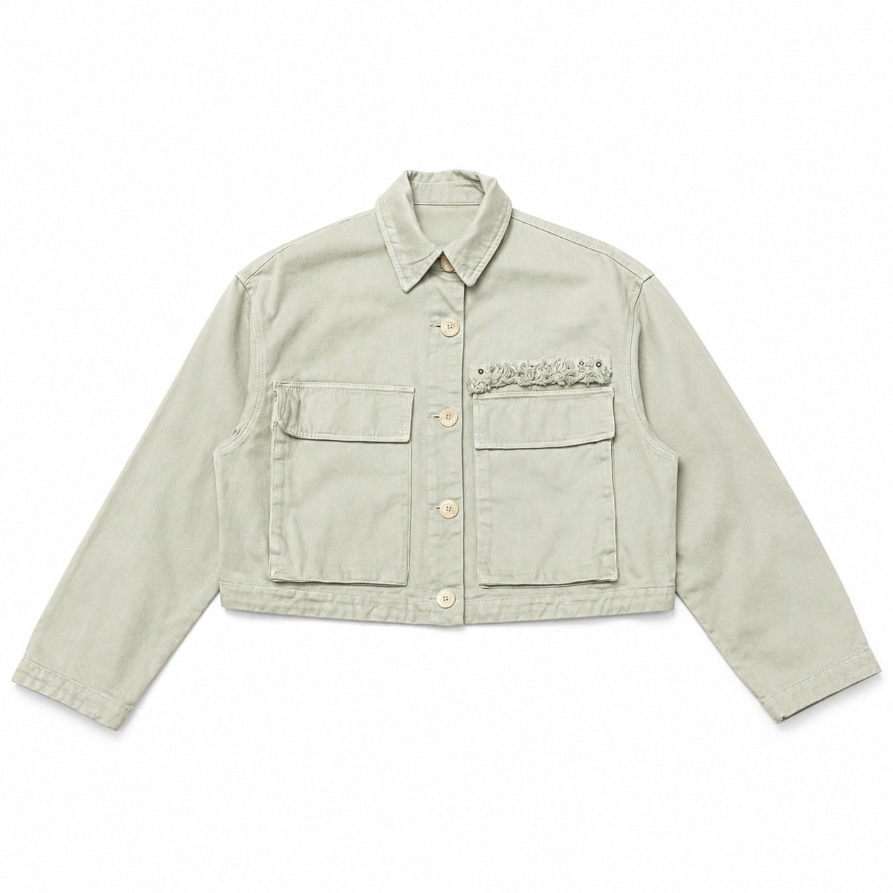 Pale Sage Cropped Utility Jacket - view 2