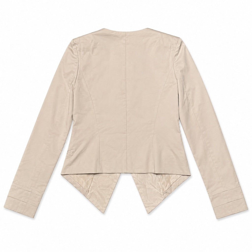 Beige Asymmetric Double Breasted Tailored Jacket - view 2