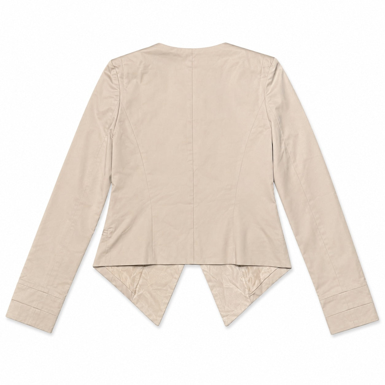 Beige Asymmetric Double Breasted Tailored Jacket - view 2