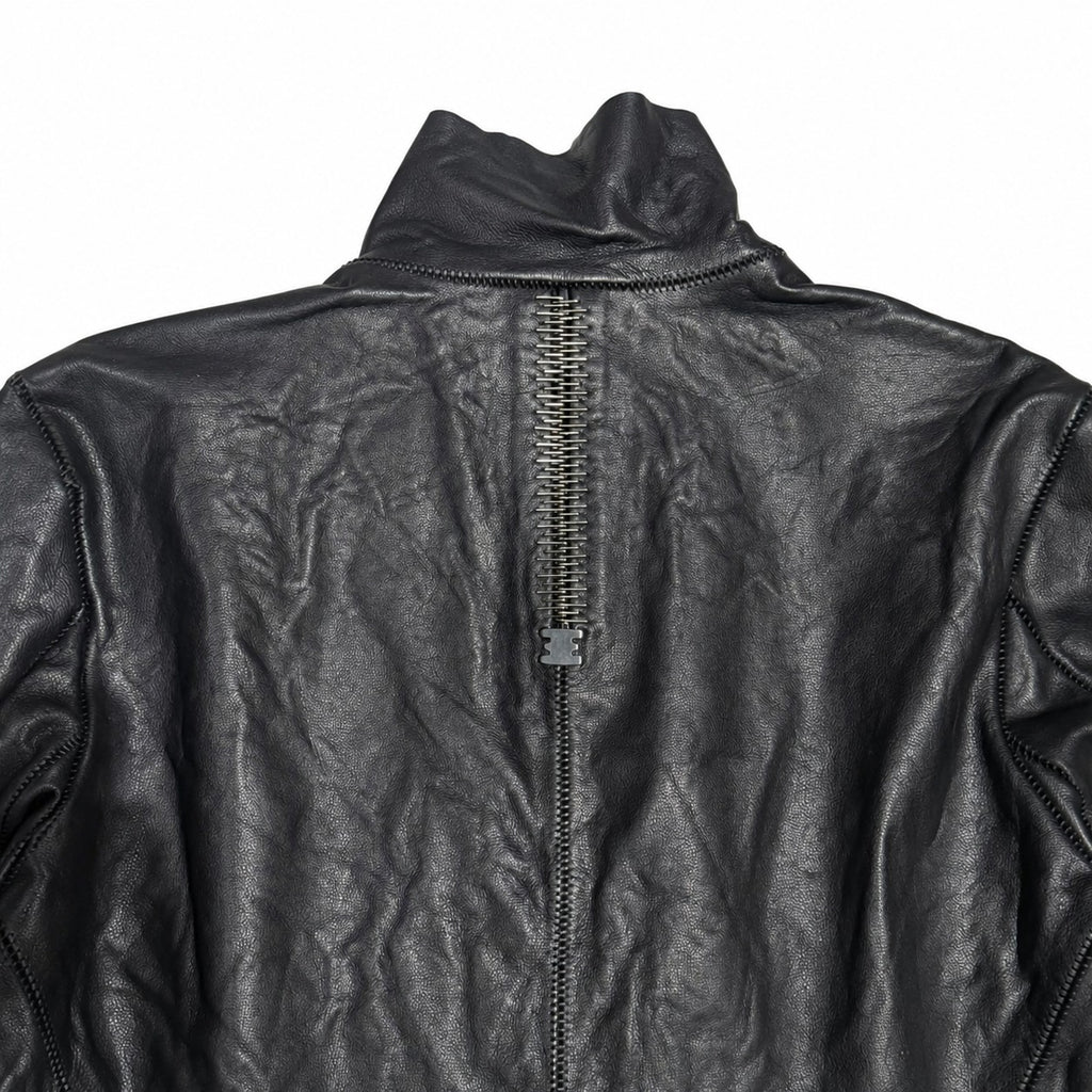 Black Tactical Crinkled Metallic Staple Jacket - view 2