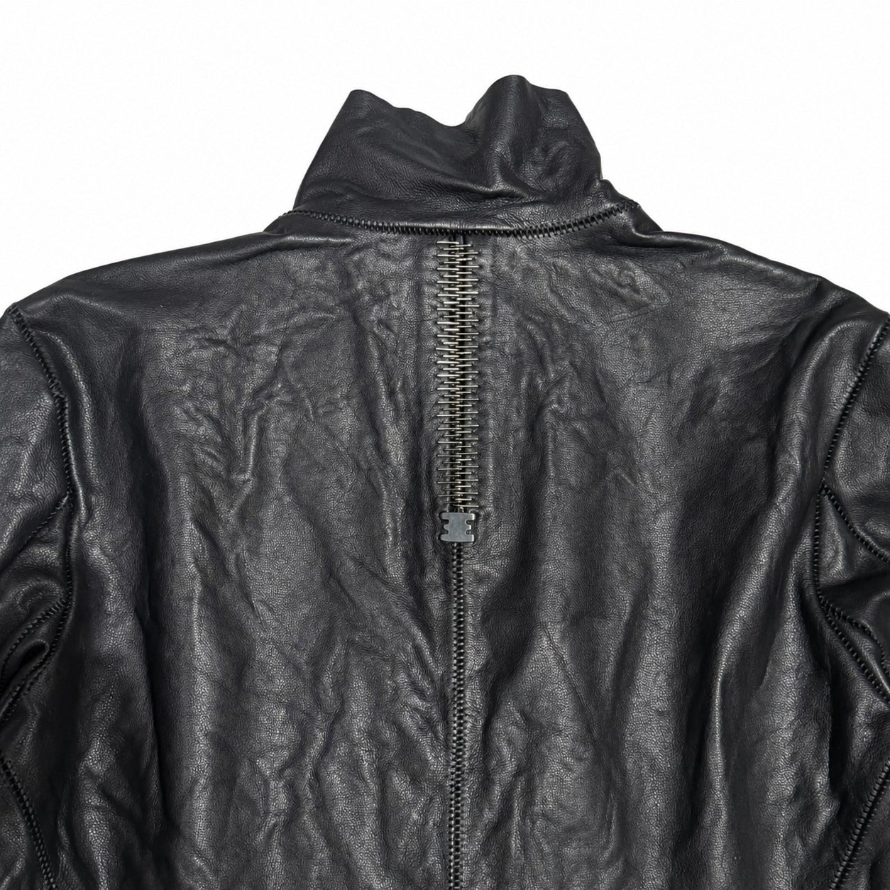 Black Tactical Crinkled Metallic Staple Jacket - view 2