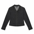 Black Textured Contrast Stitch Jacket - view 2
