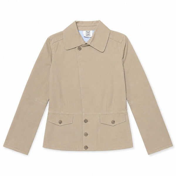 Beige Concealed Button Utility Jacket - view 2