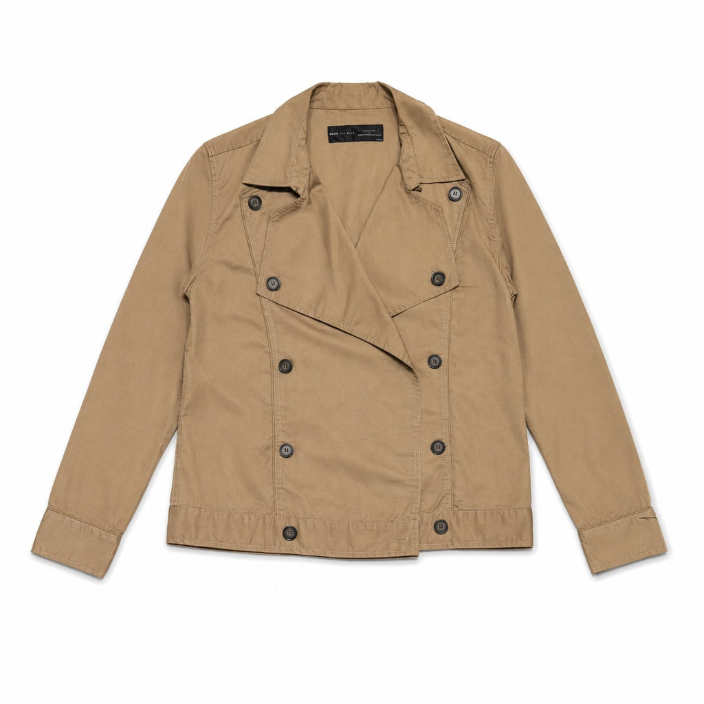 Tan Double Breasted Trench Jacket - view 3