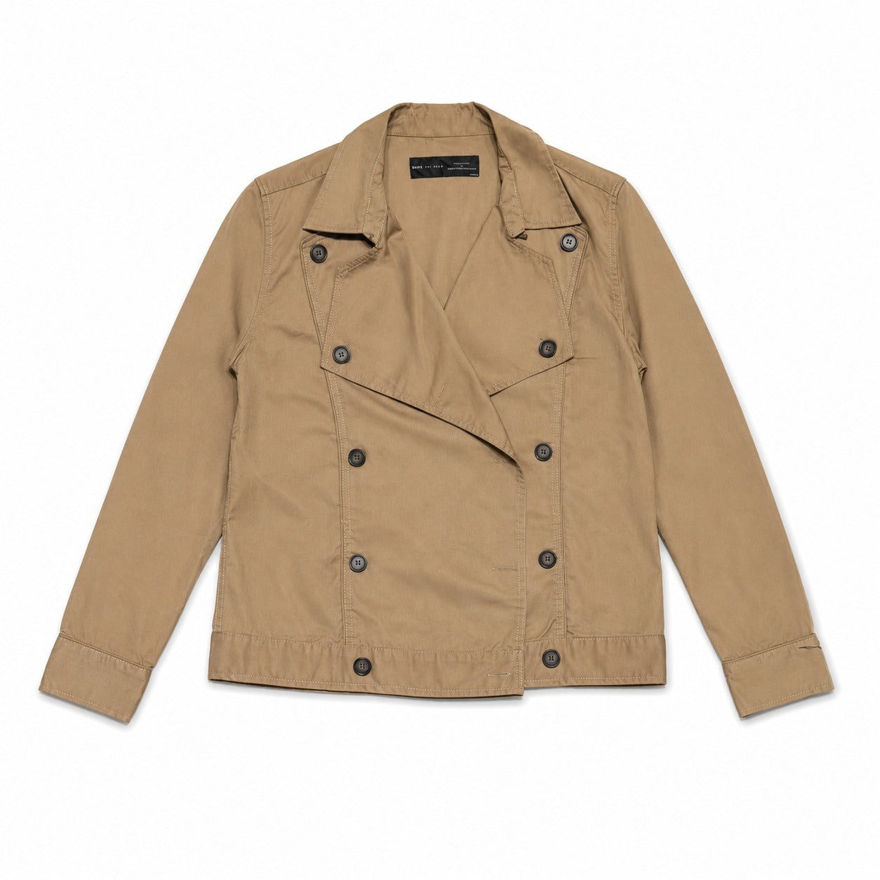Tan Double Breasted Trench Jacket - view 3