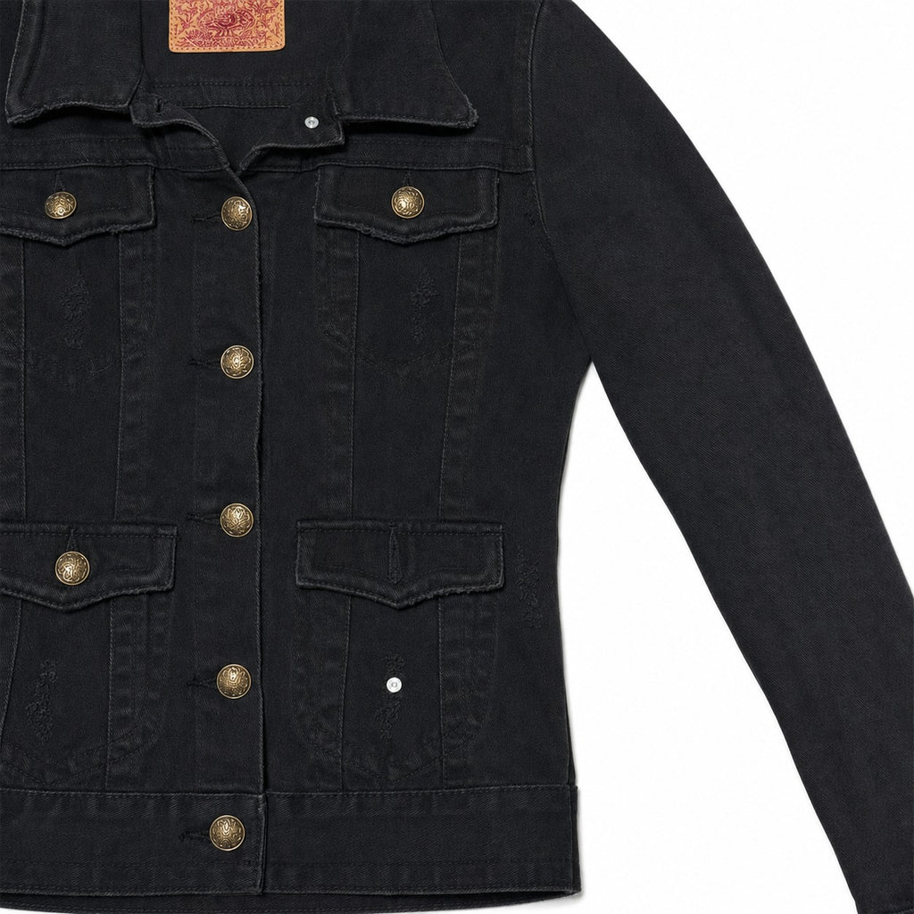 Faded Black Four Pocket Denim Jacket - view 3