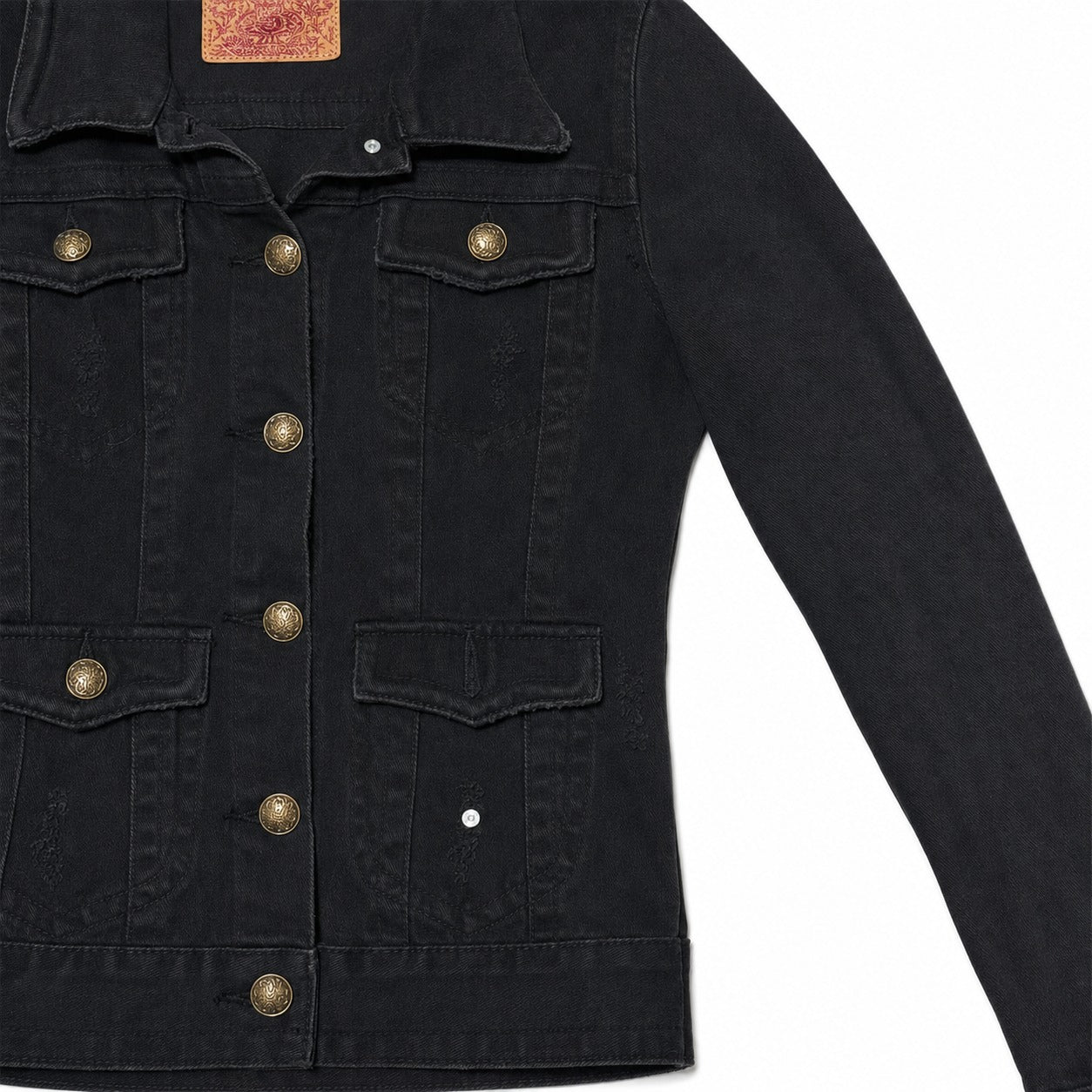 Faded Black Four Pocket Denim Jacket - view 3