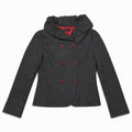 Charcoal Double Breasted Funnel Collar Jacket - view 3
