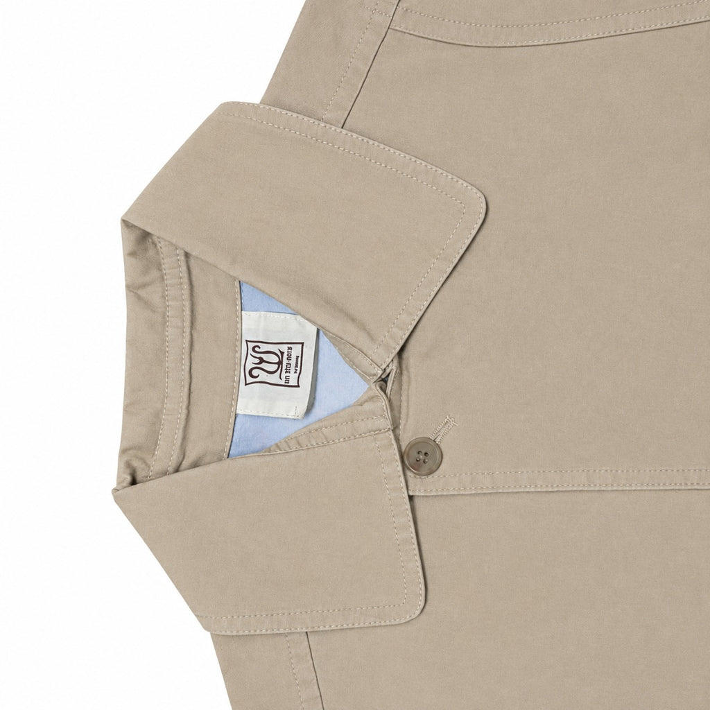 Beige Concealed Button Utility Jacket - view 3