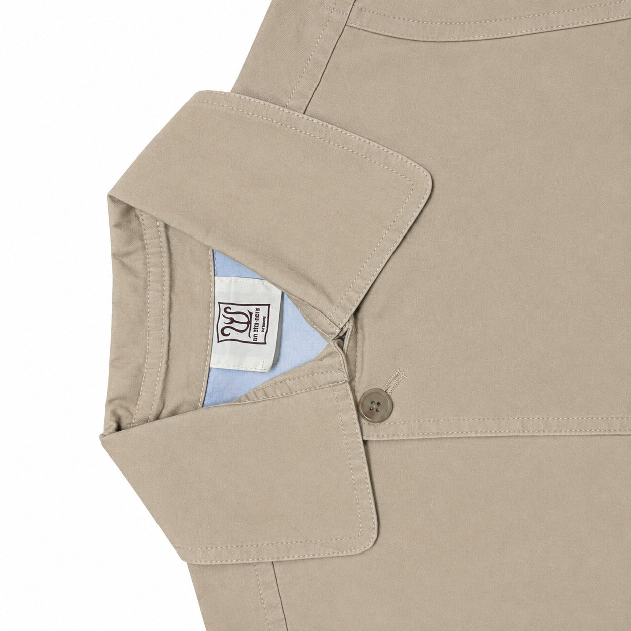 Beige Concealed Button Utility Jacket - view 3