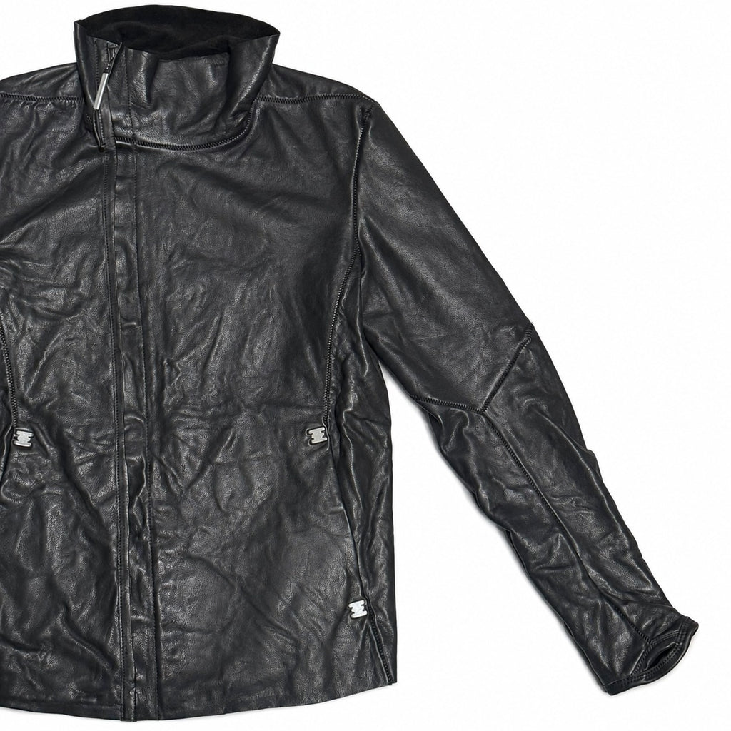 Black Tactical Crinkled Metallic Staple Jacket - view 3