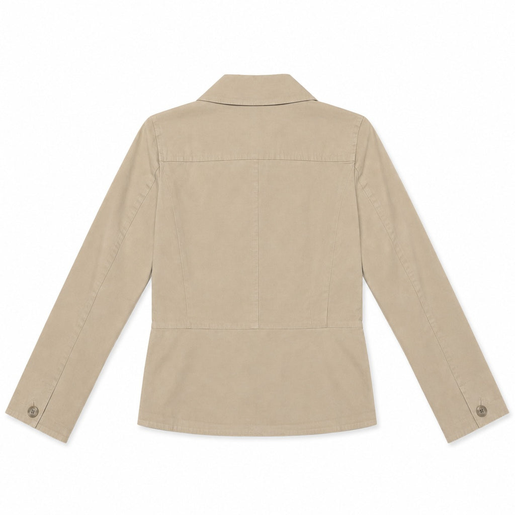 Beige Concealed Button Utility Jacket - view 4