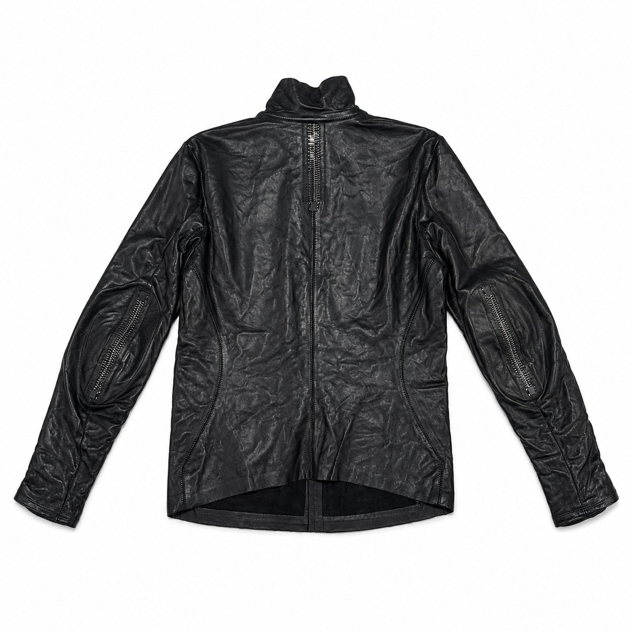 Black Tactical Crinkled Metallic Staple Jacket - view 4
