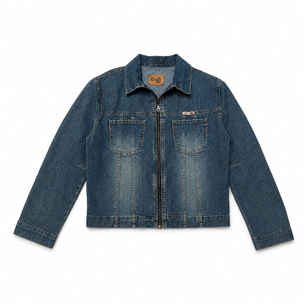 Tommy Hilfiger Faded Textured Zip Denim Jacket - view 4