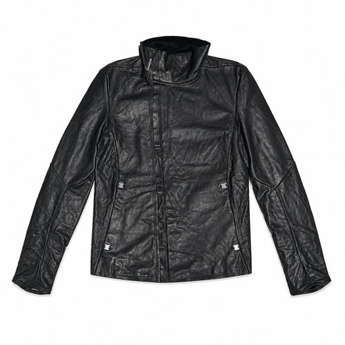 Black Tactical Crinkled Metallic Staple Jacket - view 5