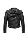 Vintage Biker's Lambskin Jacket - Front view
