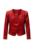 Vintage Lambskin Leather Jacket with Chained Zipper