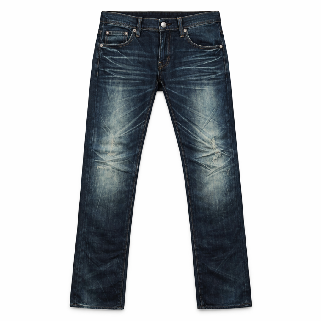 High Contrast Coated Resin Treated Denim