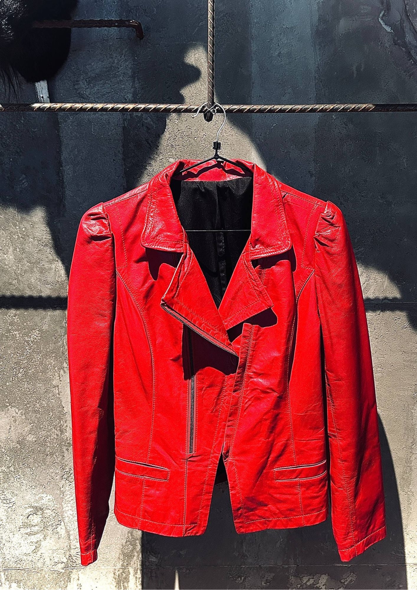 ARCHIVAL Magenta Soft Lambskin Leather Biker Jacket