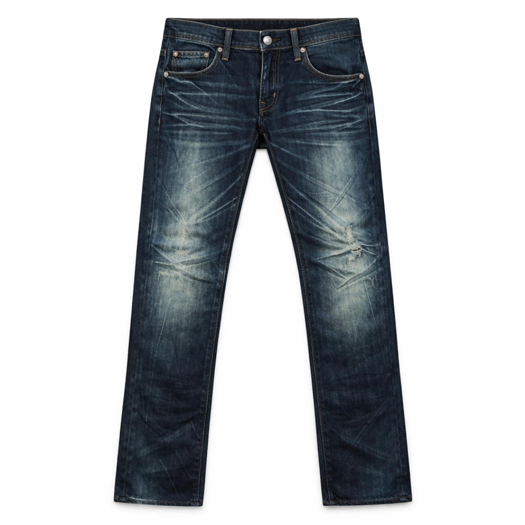 High Contrast Coated Resin Treated Denim