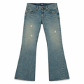 Purple Eyebrow Distressed Washed Denim