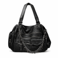 Heavy Zip Detail Leather Shoulder Bag I - FRAK/TURE Archive