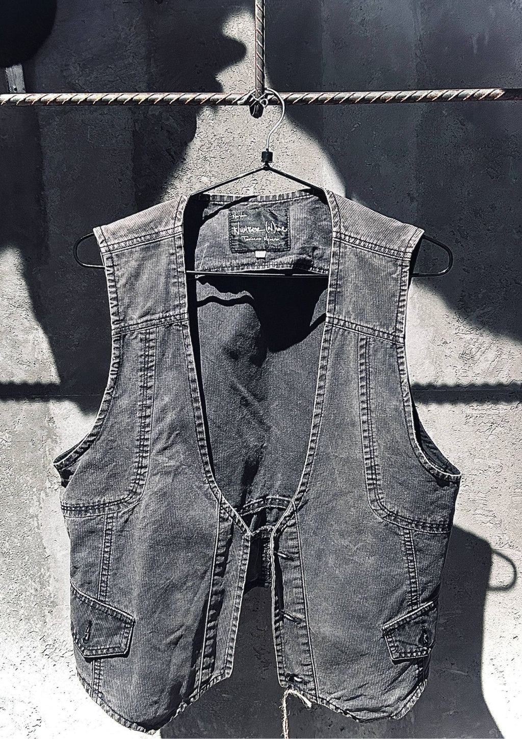 Number (N)ine Black Denim Utility Vest