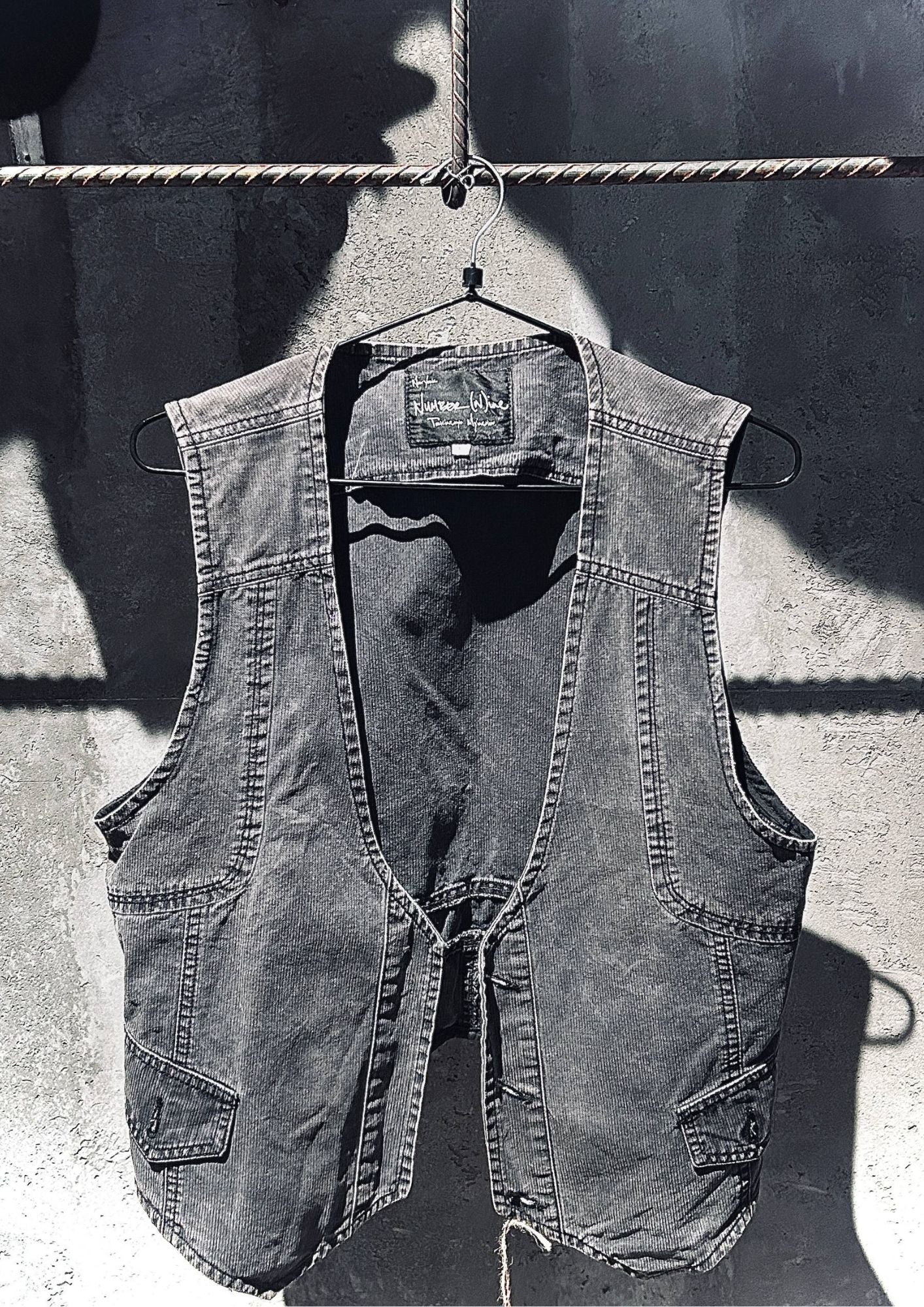 Number (N)ine Black Denim Utility Vest