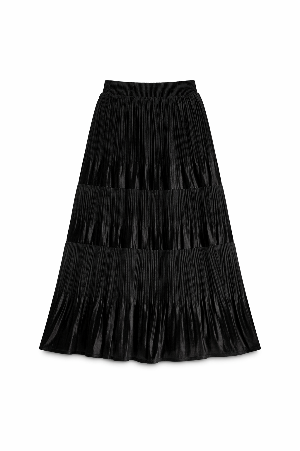 Black Pleated Maxi Skirt