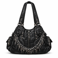 Heavy Zip Detail Leather Shoulder Bag IV - FRAK/TURE Archive
