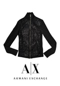Armani Exchange (A|X) Full-Zip Ribbed Knit Hybrid Jacket