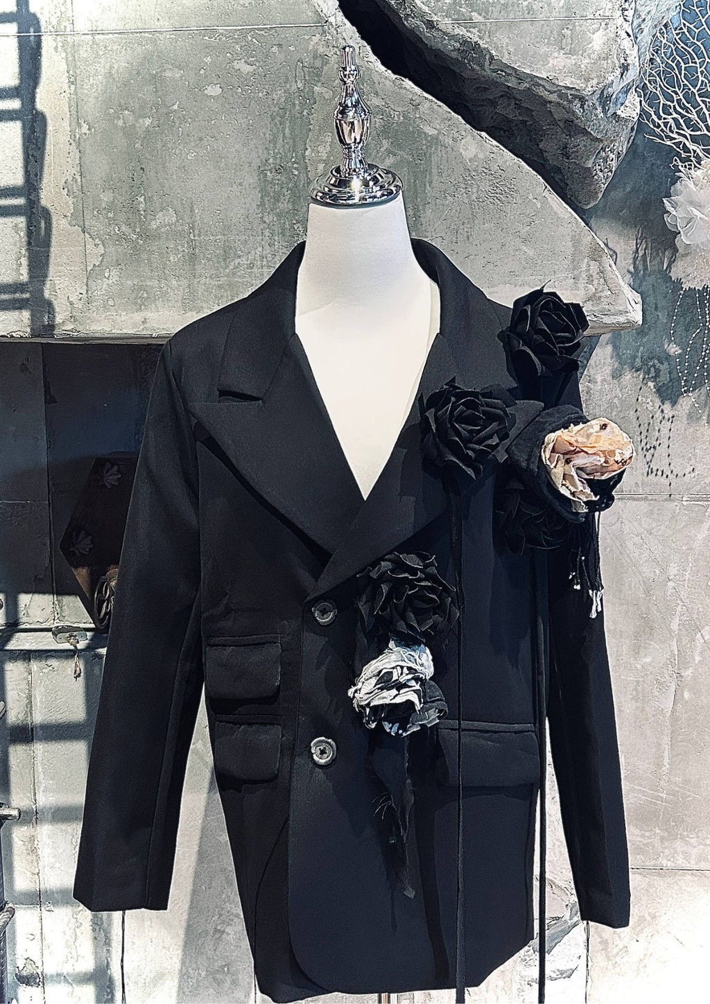 V Line Custom Floral Coat