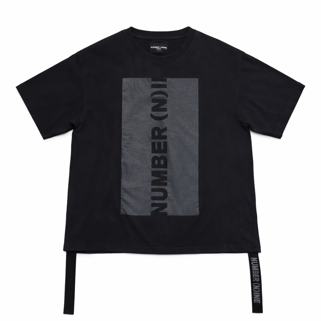 ARCHIVAL TAKAHIRO MIYASHITA NUMBER (N)INE DENIM BIG LOGO TEE WITH SIDE STRAPS