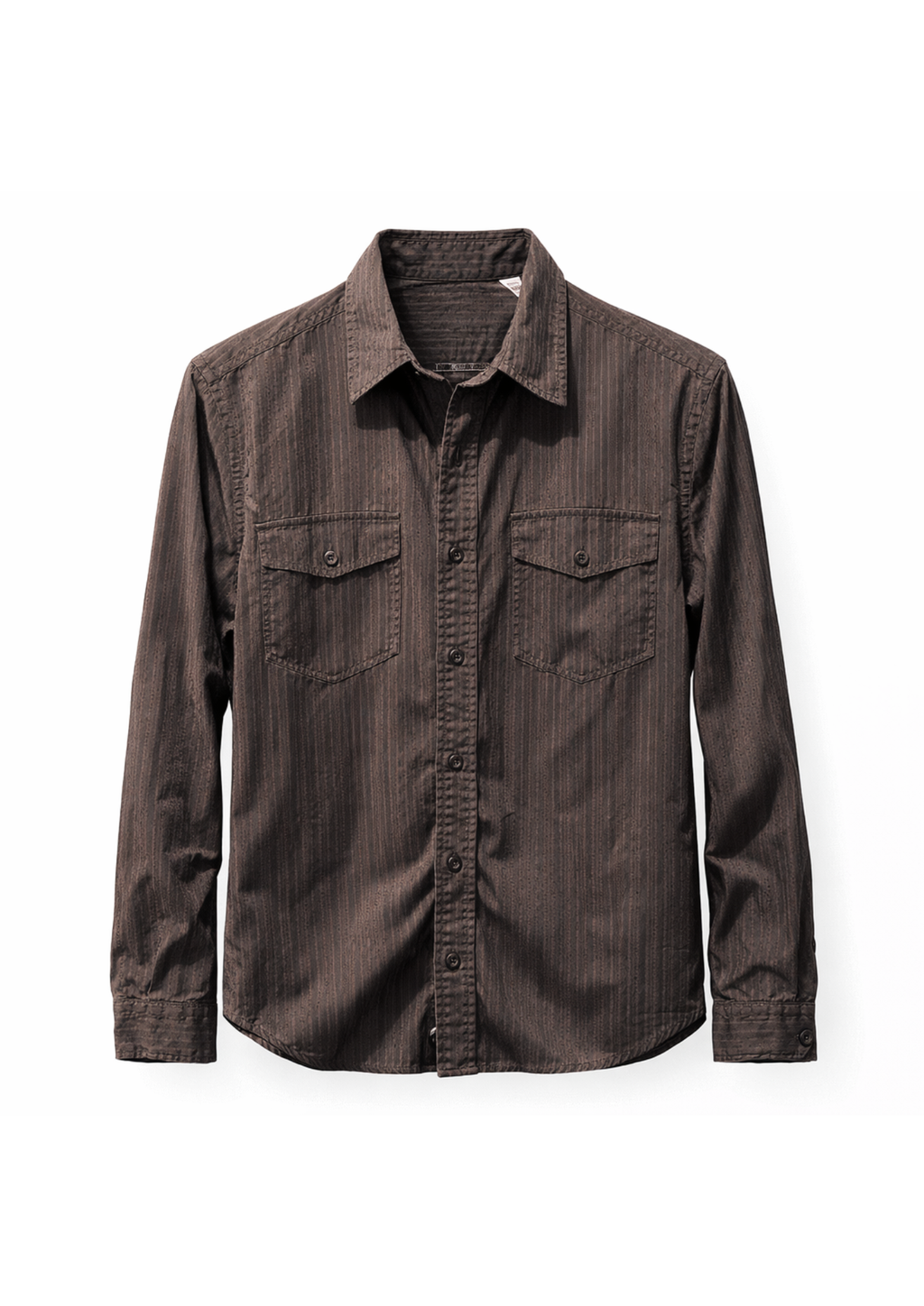 Crinkle Finish Button Up Utility Shirt