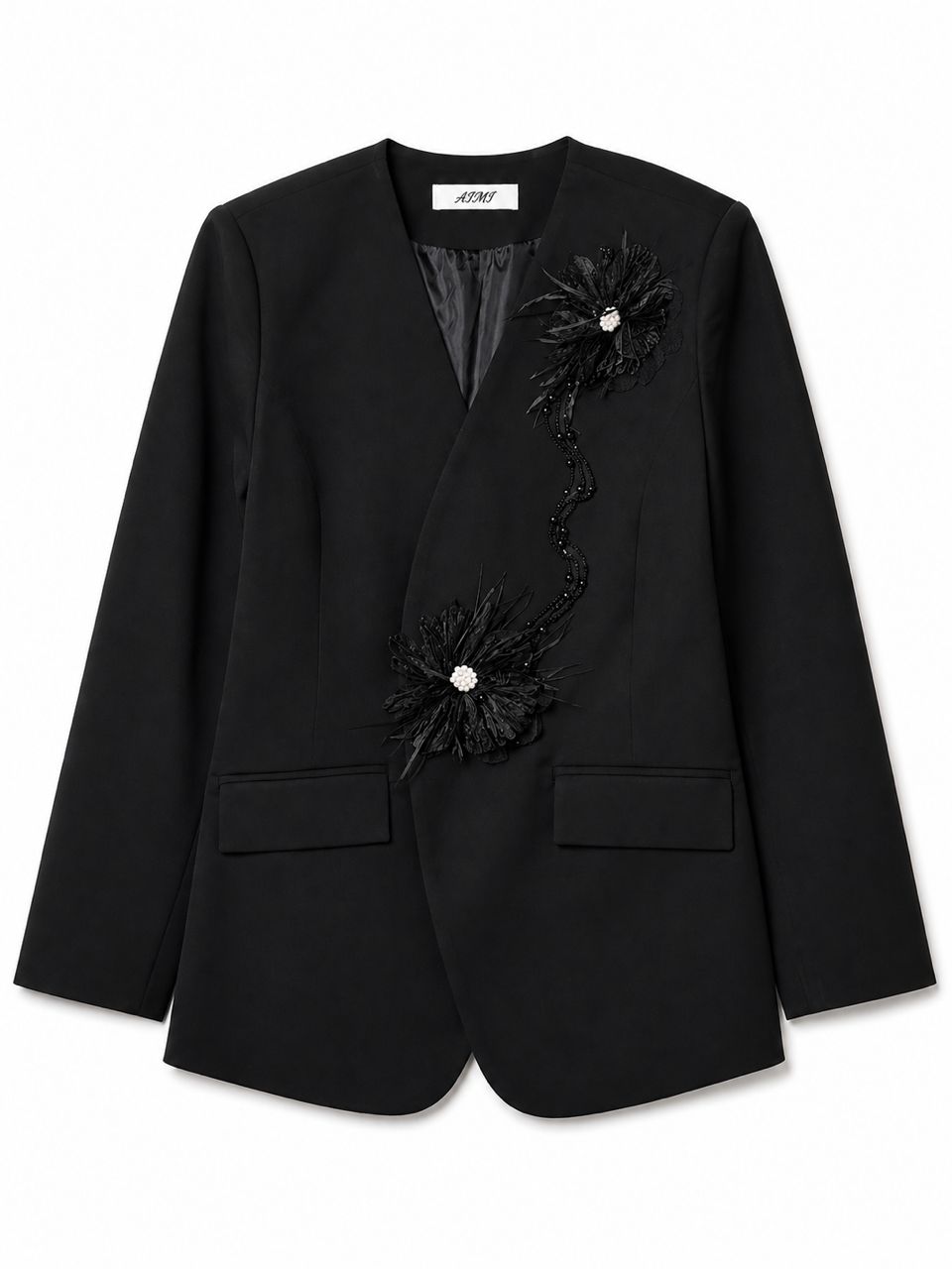 Blazer with Floral Pinwork