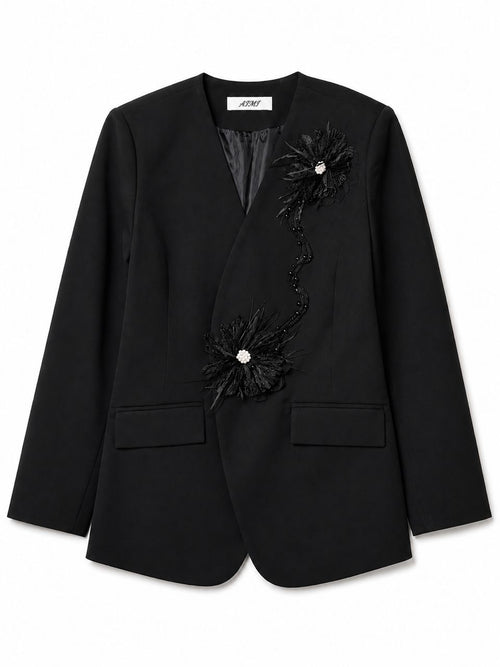 AIMI Blazer with Floral Pinwork - FRAK/TURE Archive
