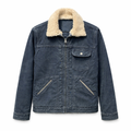 Wrangler Sherpa-Lined Denim Jacket in Washed Blue