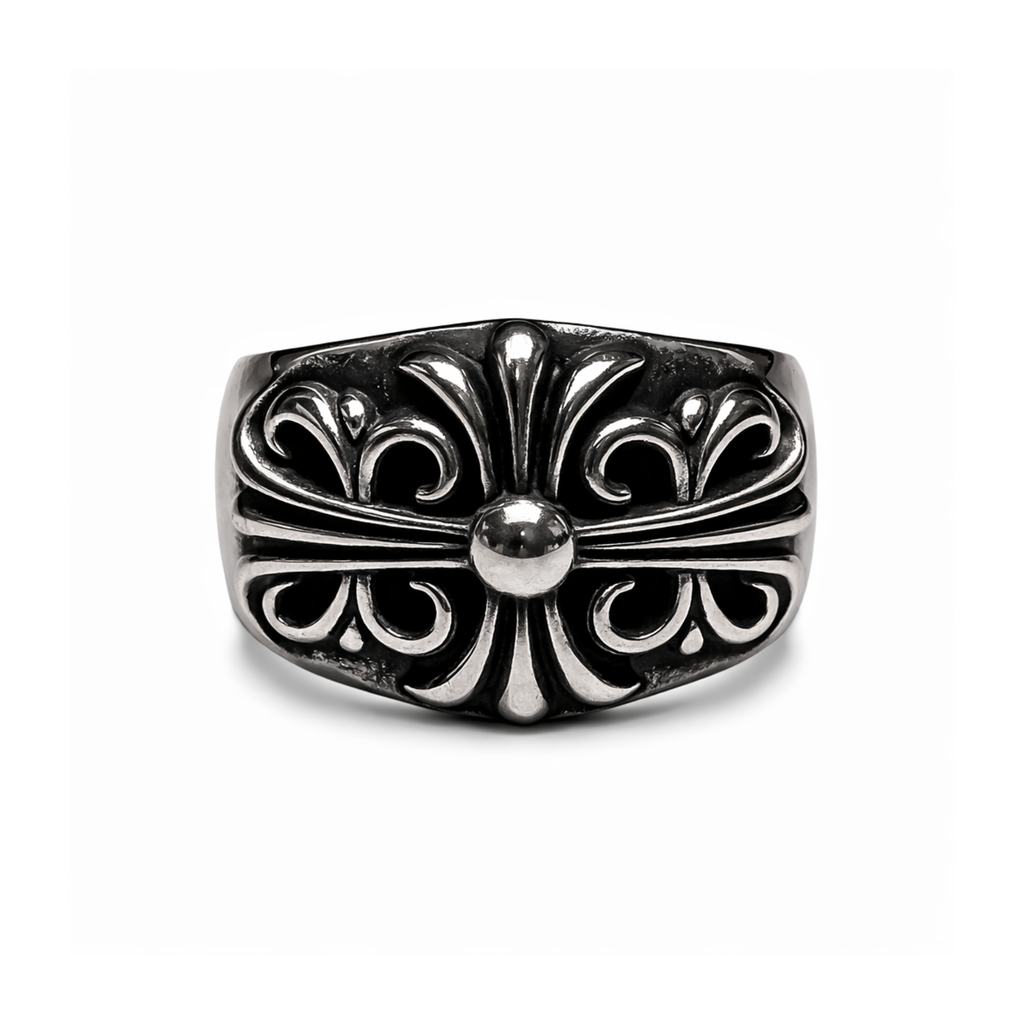 Chrome Arc Motif Band Ring