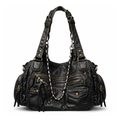 Heavy Zip Detail Leather Shoulder Bag III - FRAK/TURE Archive
