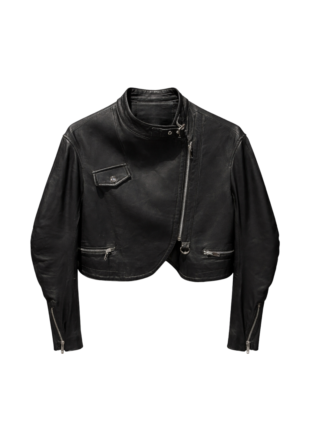 Vintage High-Taper Finish Sleeves Lambskin Jacket