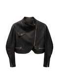 Vintage High-Taper Finish Sleeves Lambskin Jacket