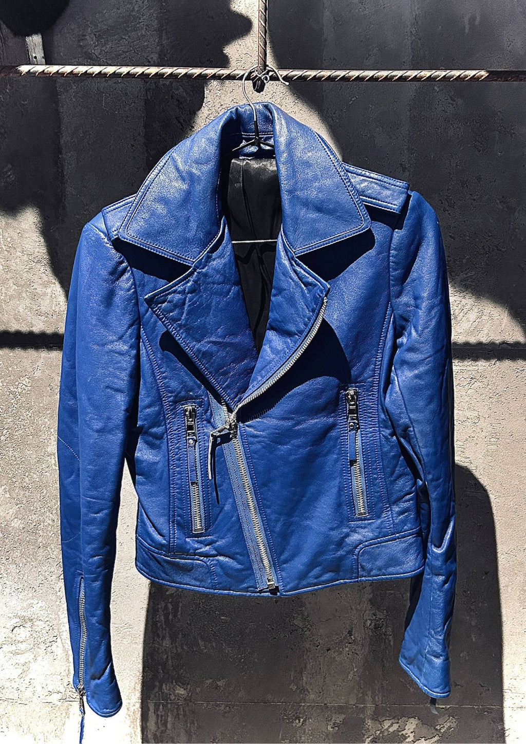Vintage Cobalt Nappa Leather Jacket