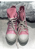 Pink High-Top Lace-Up Sneakers