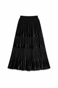 Black Pleated Maxi Skirt